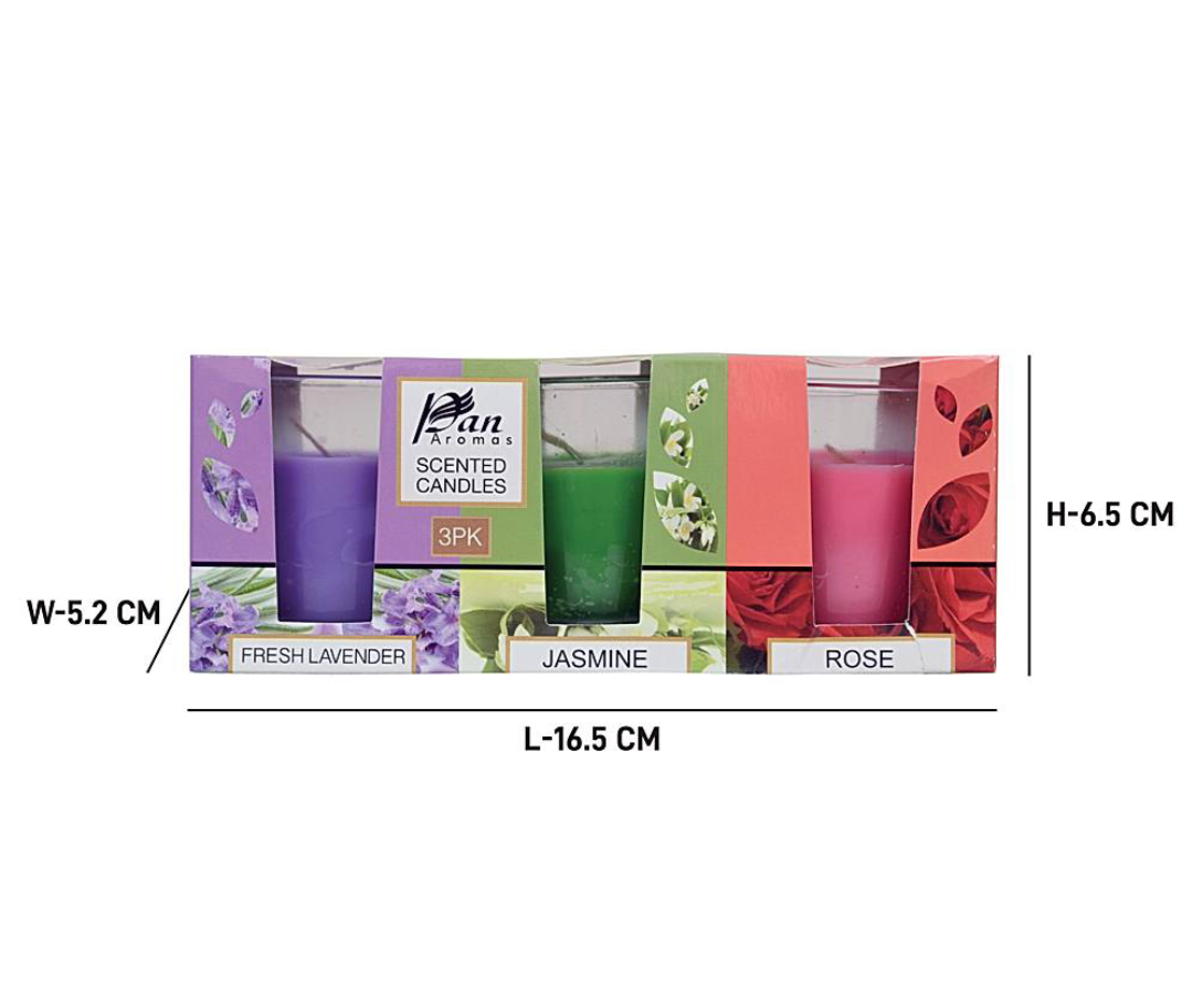Pan aromas shot glass candle - 3pcs