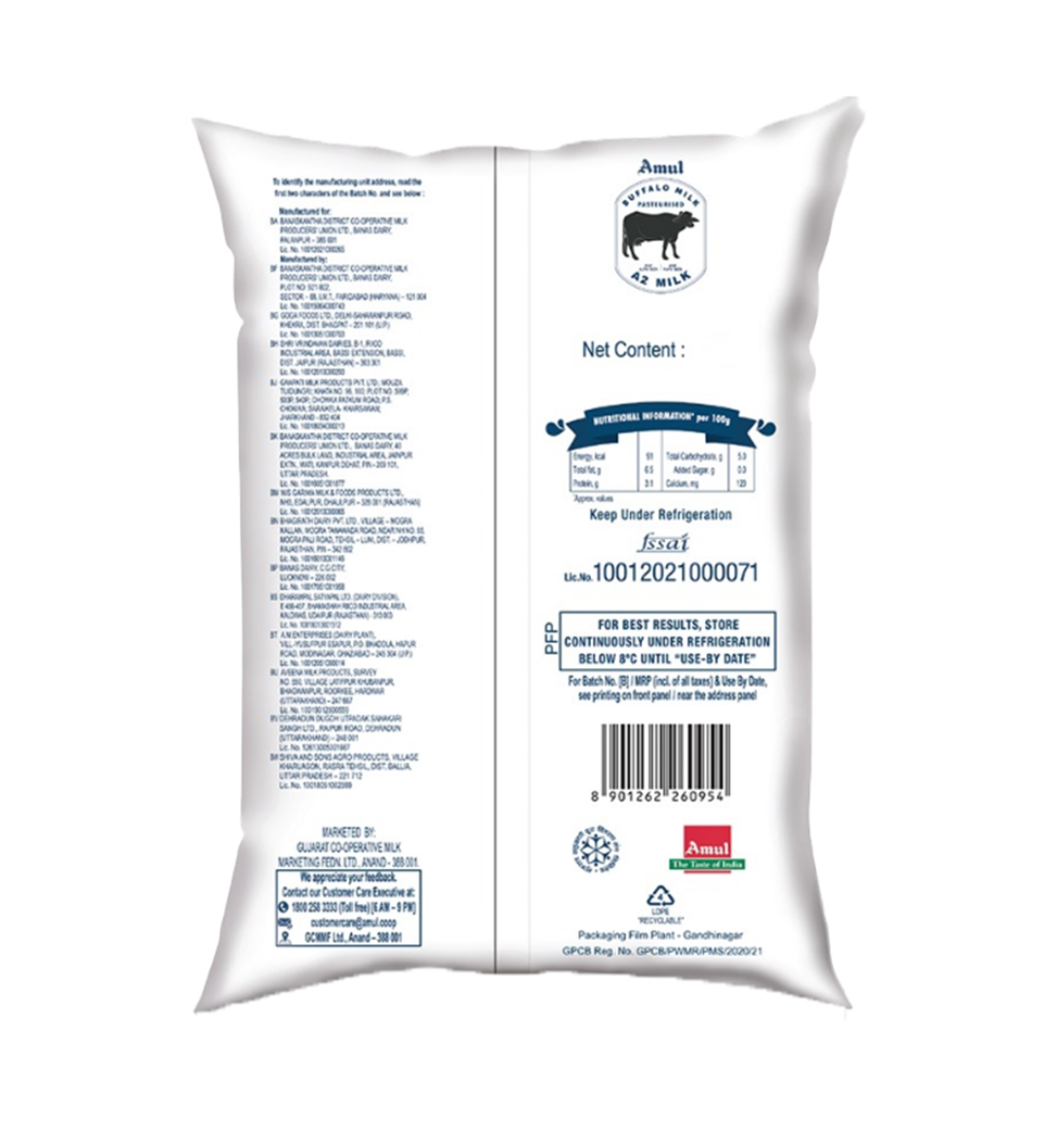 Amul buffalo A2 milk 1L - Dailyneeds