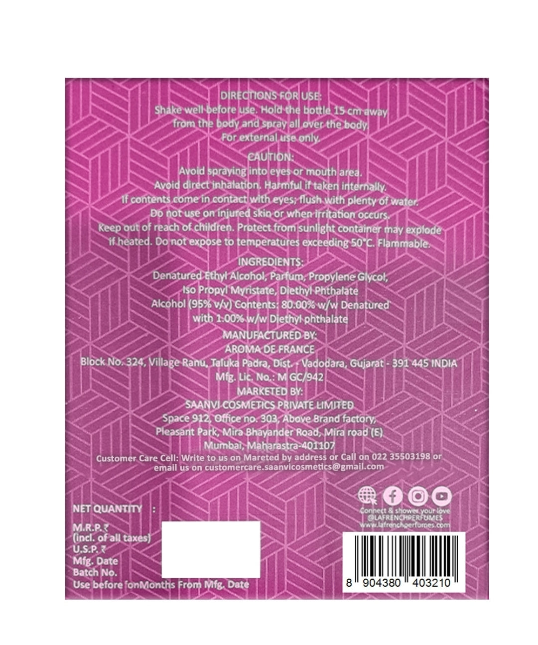 La French Cuddle Women Eau De Perfume : 30 ml
