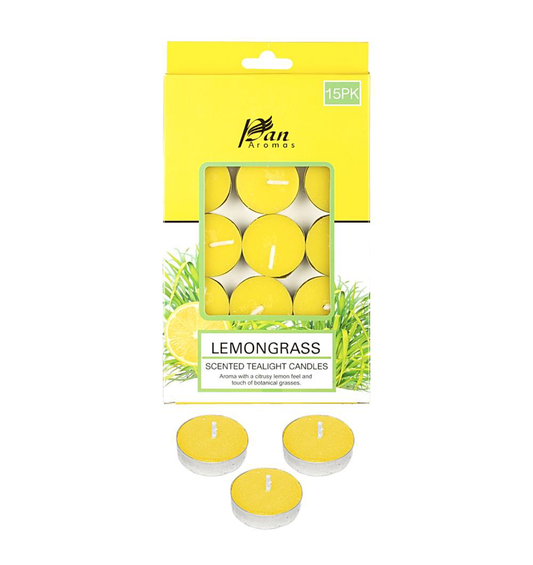 Pan aromas scented tealight candles- lemon 15 pcs