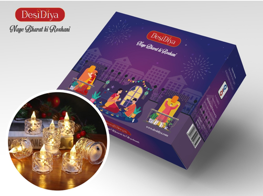 Desidiya crystal led tealight candle - 6 pcs
