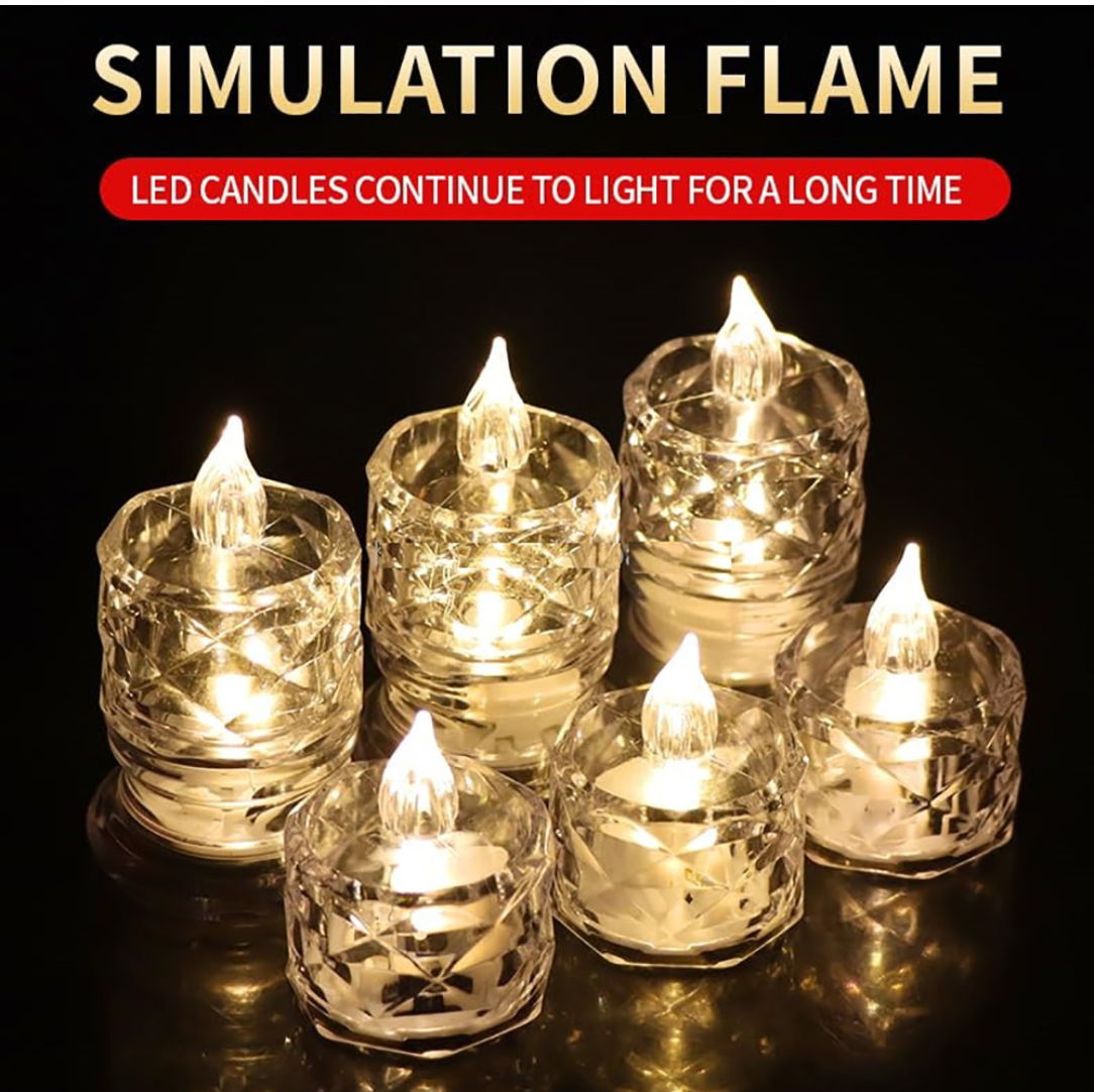 Desidiya crystal led tealight candle - 6 pcs