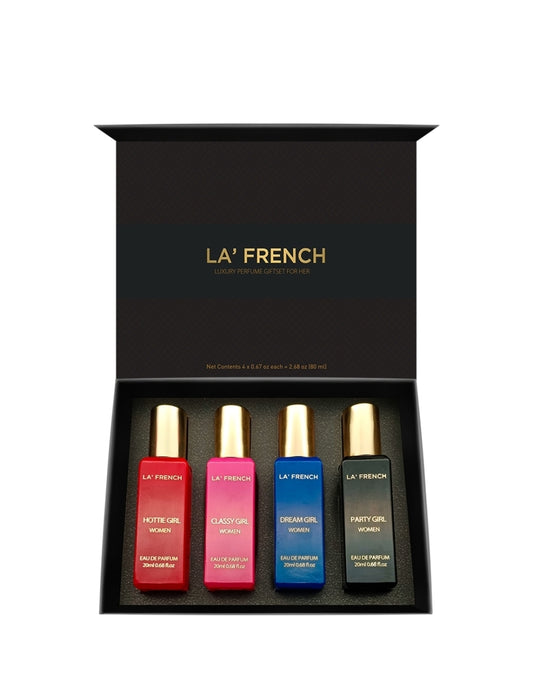 La' French Luxury Perfume Gift Set For Her : 4 x 20 ml