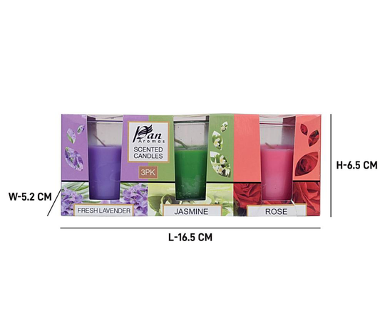 Pan aromas shot glass candle - 3pcs