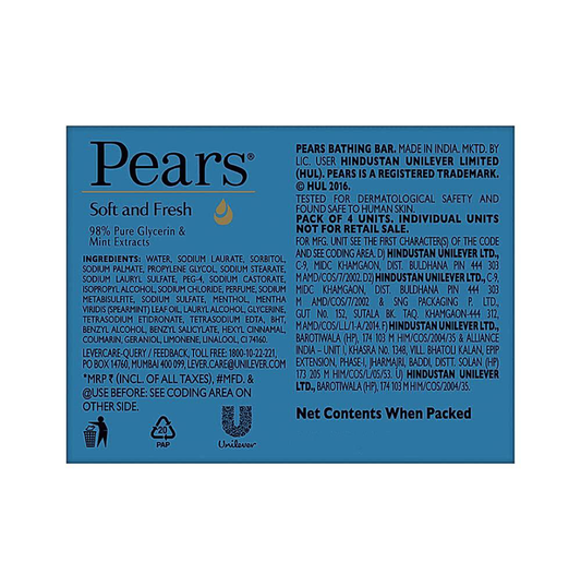 Pears soft & fresh bathing bar (125g×4U) - Dailyneeds
