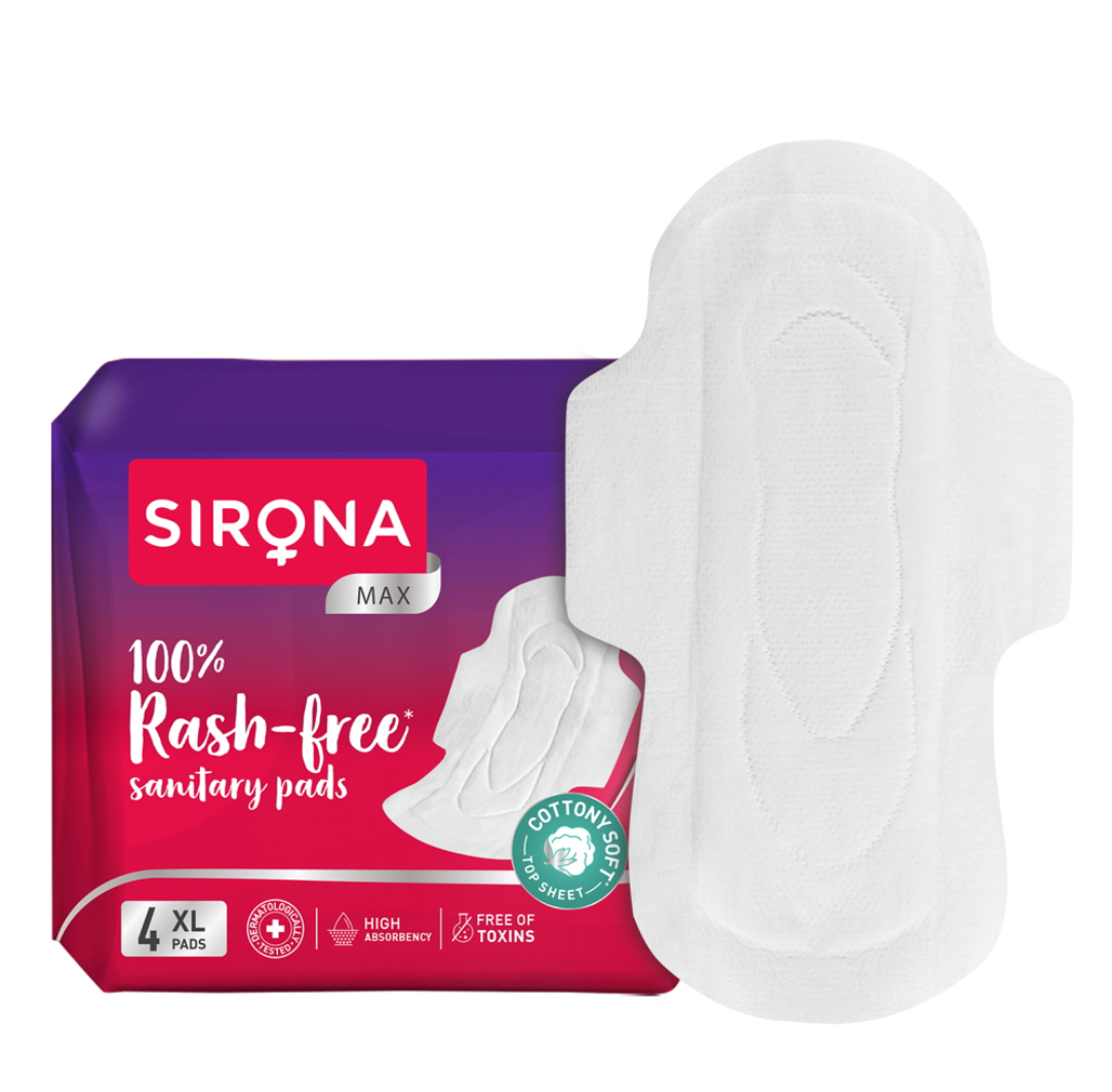 Sirona cottony rash free pads XL : (4 units) - Dailyneeds