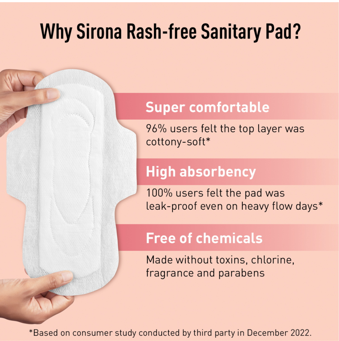 Sirona cottony rash free pads XL : (4 units) - Dailyneeds