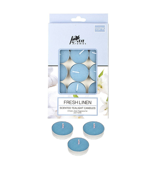 Pan aromas scented tealight candles - fresh linen 15 pcs