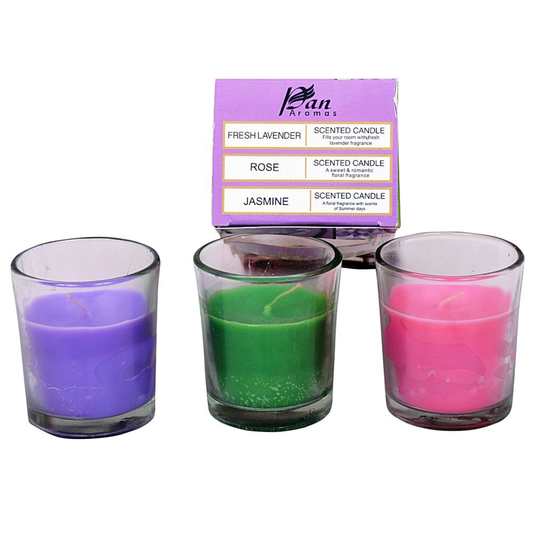 Pan aromas shot glass candle - 3pcs