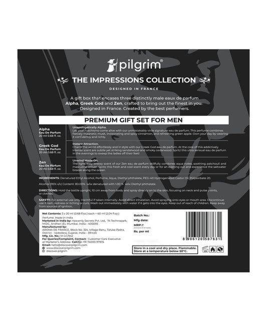 Pilgrim EDP The Impressions Collection Gift Box : 3x20 ml
